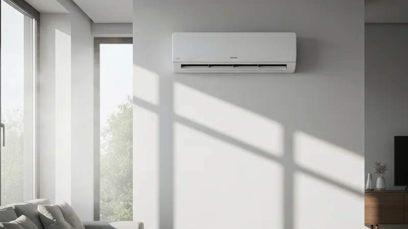 Technicien vérifiant l'efficacité énergétique d'une choisir une climatisation